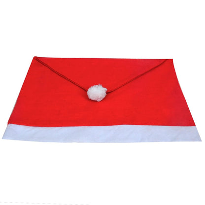 Chair Back Cover Red and White Polyester Felt Fits Most Chairs