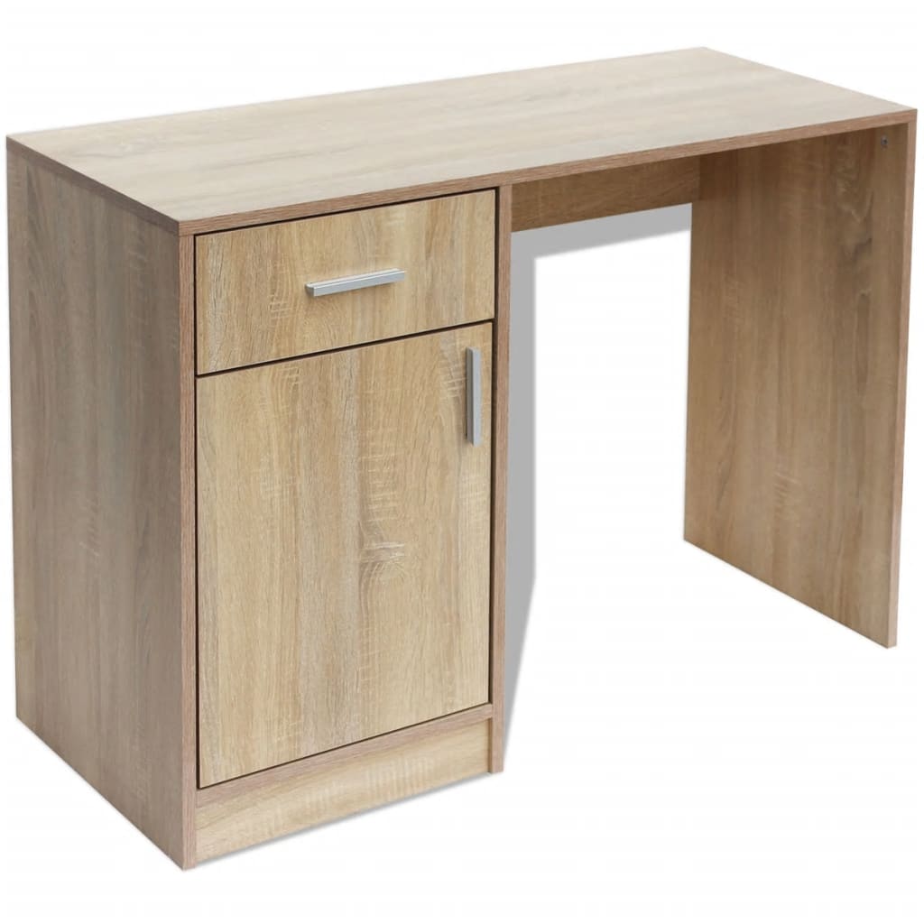Desk with Drawer and Cabinet Oak 39.4x15.7x28.7"