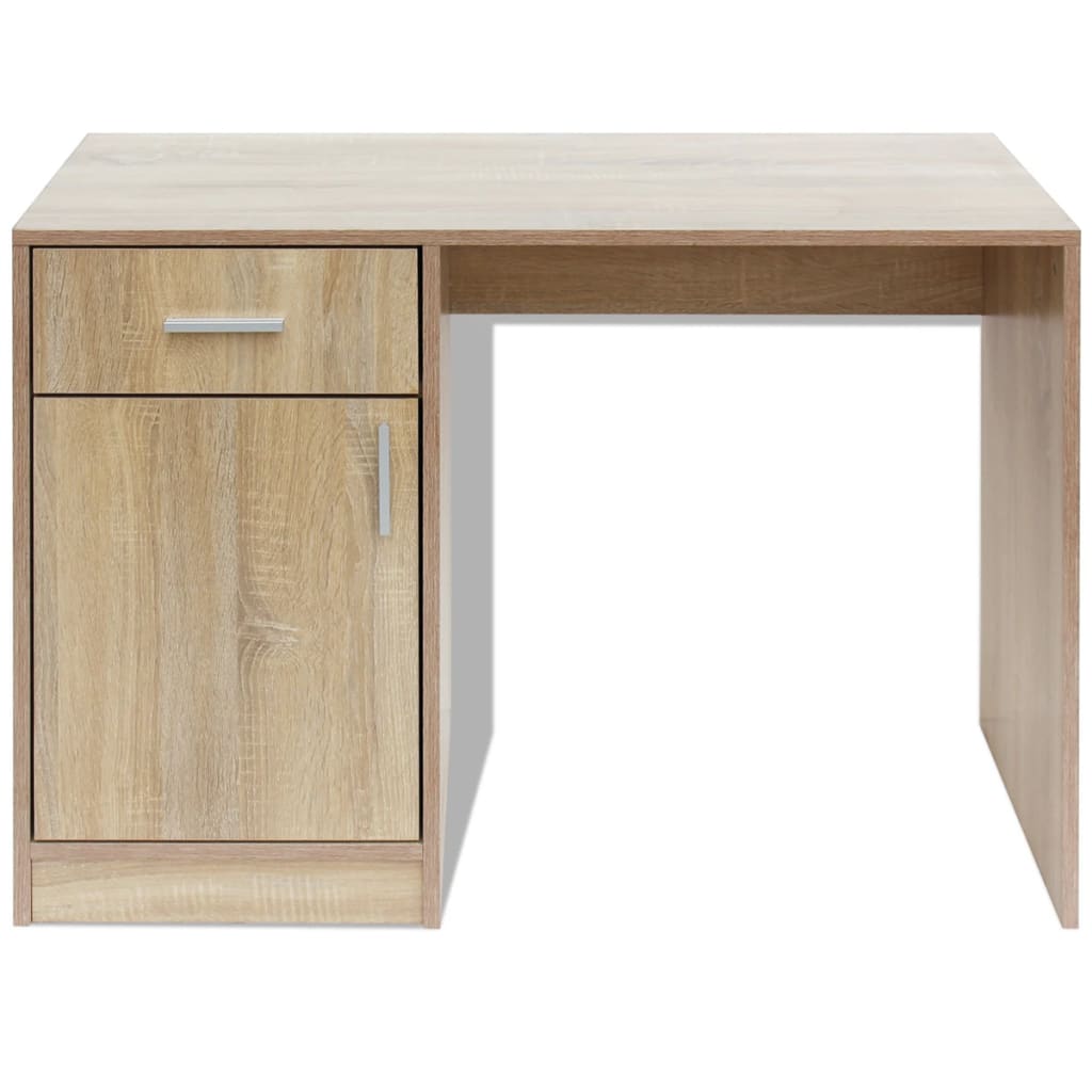 Desk with Drawer and Cabinet Oak 39.4x15.7x28.7"