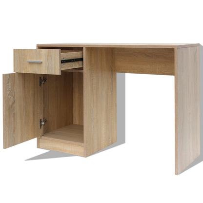 Desk with Drawer and Cabinet Oak 39.4x15.7x28.7"