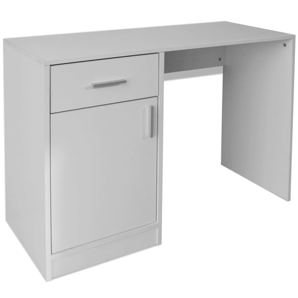Desk with Drawer and Cabinet White 39.4x15.7x28.7"