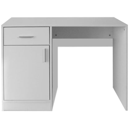 Desk with Drawer and Cabinet White 39.4x15.7x28.7"