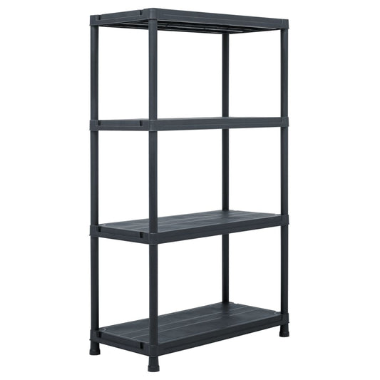 Storage Shelf Rack Black 440.9 lb 31.5"x15.7"x54.3" Plastic