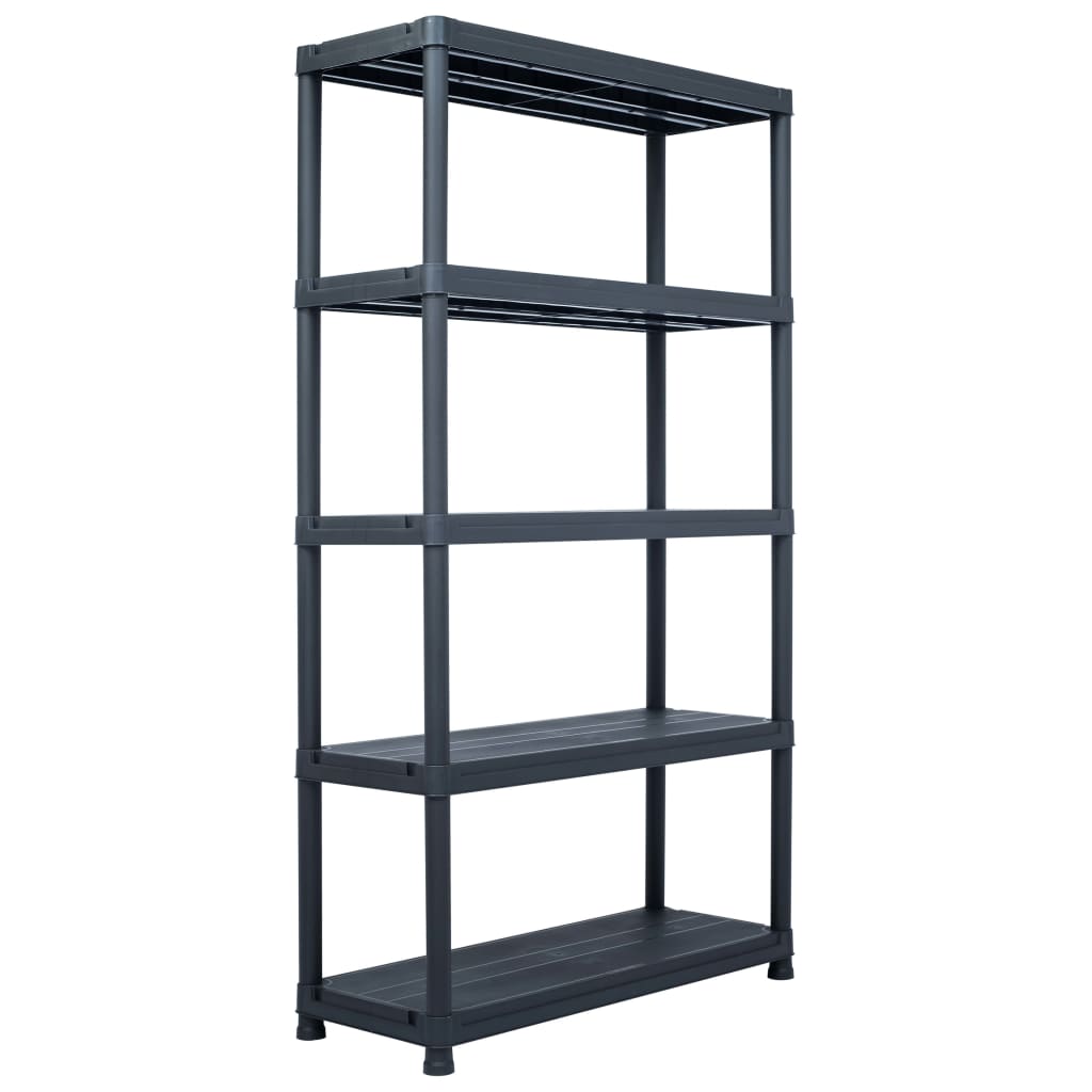 Storage Shelf Rack Black 1102.3 lb 39.4"x15.7"x70.9" Plastic