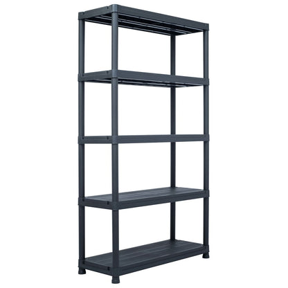 Storage Shelf Rack Black 1102.3 lb 39.4"x15.7"x70.9" Plastic
