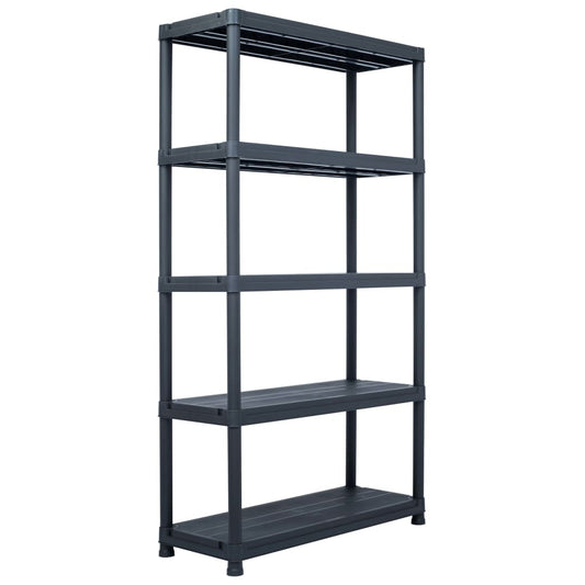 Storage Shelf Rack Black 1102.3 lb 39.4"x15.7"x70.9" Plastic