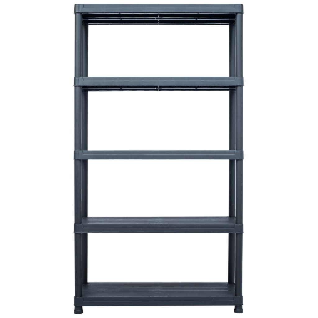 Storage Shelf Rack Black 1102.3 lb 39.4"x15.7"x70.9" Plastic
