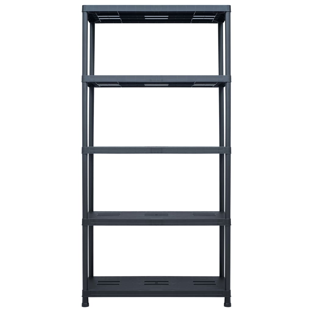 Storage Shelf Rack Black 573.2 lb 35.4"x15.7"x70.9" Plastic