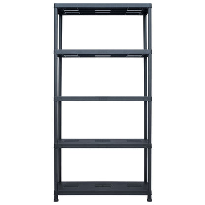 Storage Shelf Rack Black 573.2 lb 35.4"x15.7"x70.9" Plastic