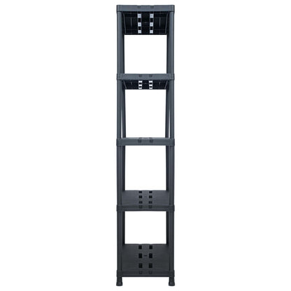 Storage Shelf Rack Black 573.2 lb 35.4"x15.7"x70.9" Plastic