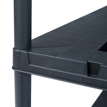 Storage Shelf Rack Black 573.2 lb 35.4"x15.7"x70.9" Plastic