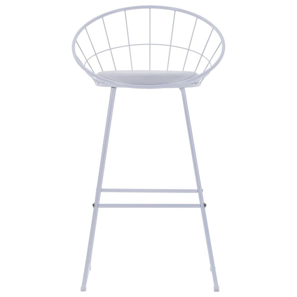 Bar Stools 2 pcs White Faux Leather