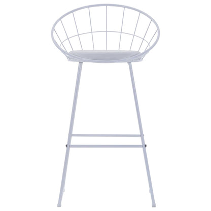 Bar Stools 2 pcs White Faux Leather