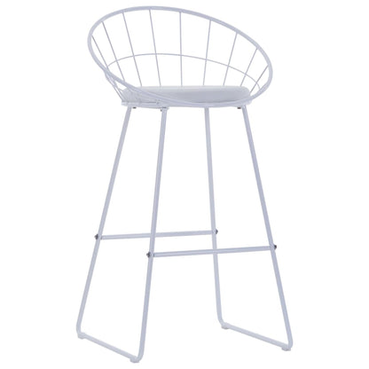 Bar Stools 2 pcs White Faux Leather