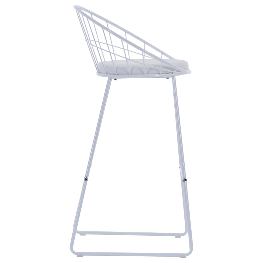 Bar Stools 2 pcs White Faux Leather