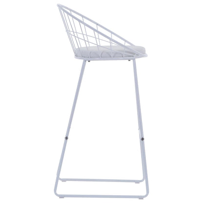 Bar Stools 2 pcs White Faux Leather