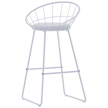 Bar Stools 2 pcs White Faux Leather