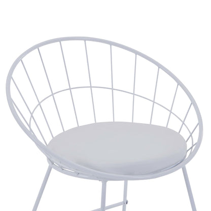Bar Stools 2 pcs White Faux Leather