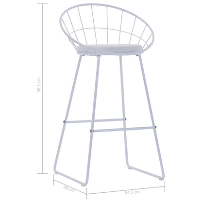 Bar Stools 2 pcs White Faux Leather
