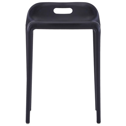 Stool Set of 4 Black Polypropylene Compact size Stackable