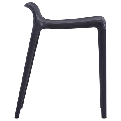 Stool Set of 4 Black Polypropylene Compact size Stackable