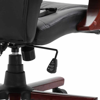 Office Chair Black PU + PVC + PP Adjustable Height-Adjustable