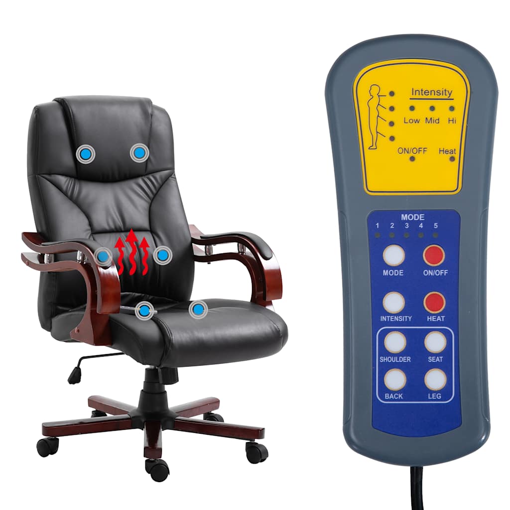 Office Chair Black PU + PVC + PP Adjustable Height-Adjustable