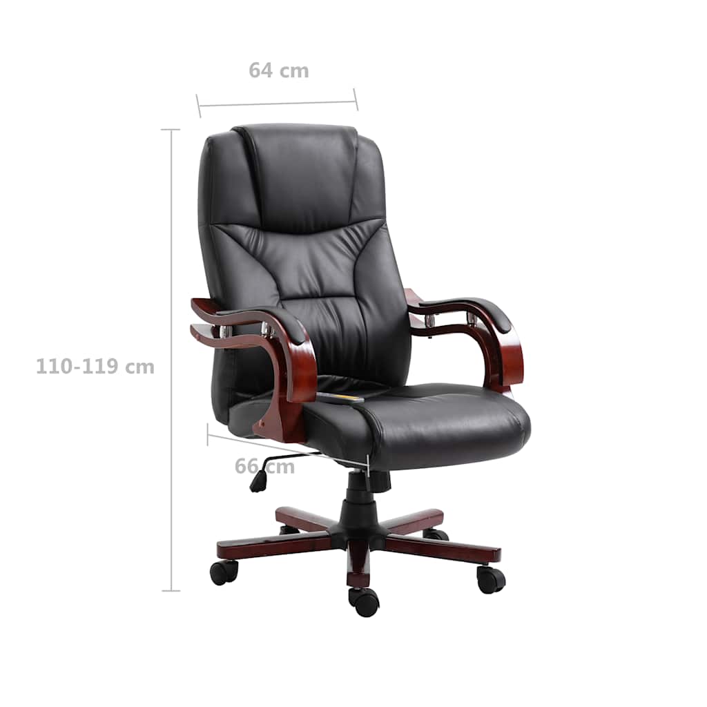 Office Chair Black PU + PVC + PP Adjustable Height-Adjustable