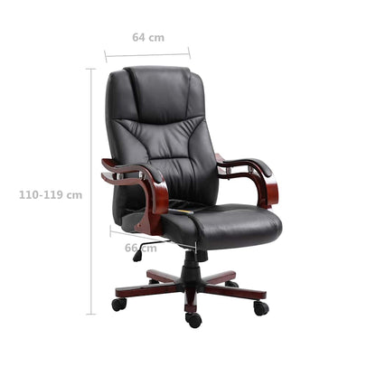 Office Chair Black PU + PVC + PP Adjustable Height-Adjustable