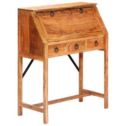 Writing Desk Brown Solid Acacia wood Medium Desk Rectangular