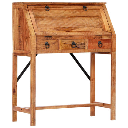 Writing Desk Brown Solid Acacia wood Medium Desk Rectangular