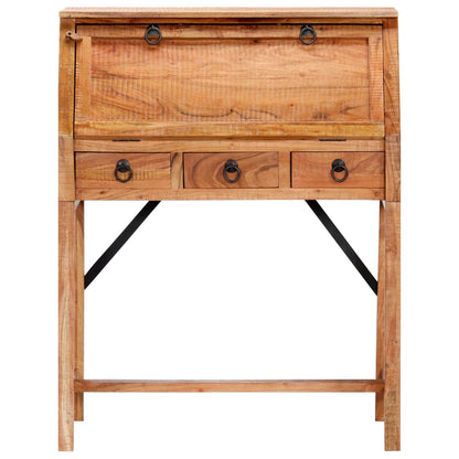 Writing Desk Brown Solid Acacia wood Medium Desk Rectangular