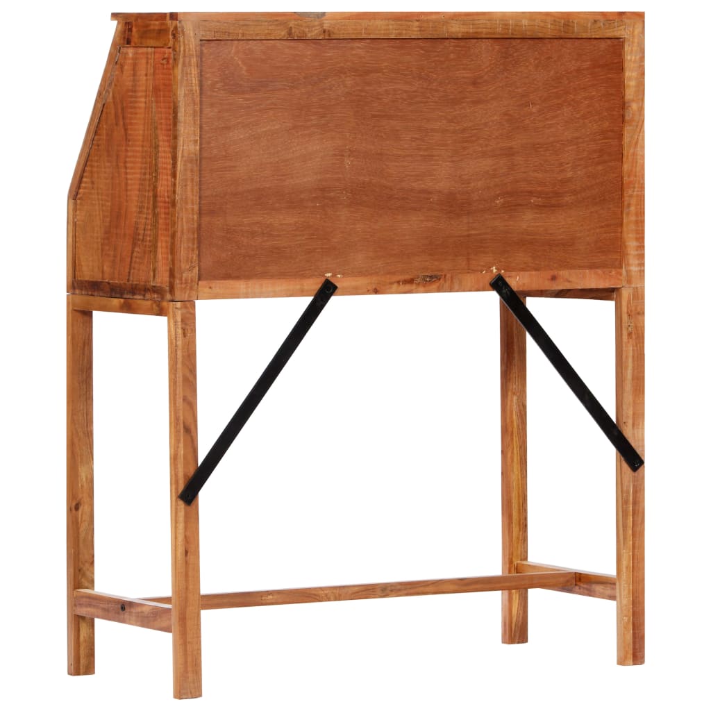 Writing Desk Brown Solid Acacia wood Medium Desk Rectangular