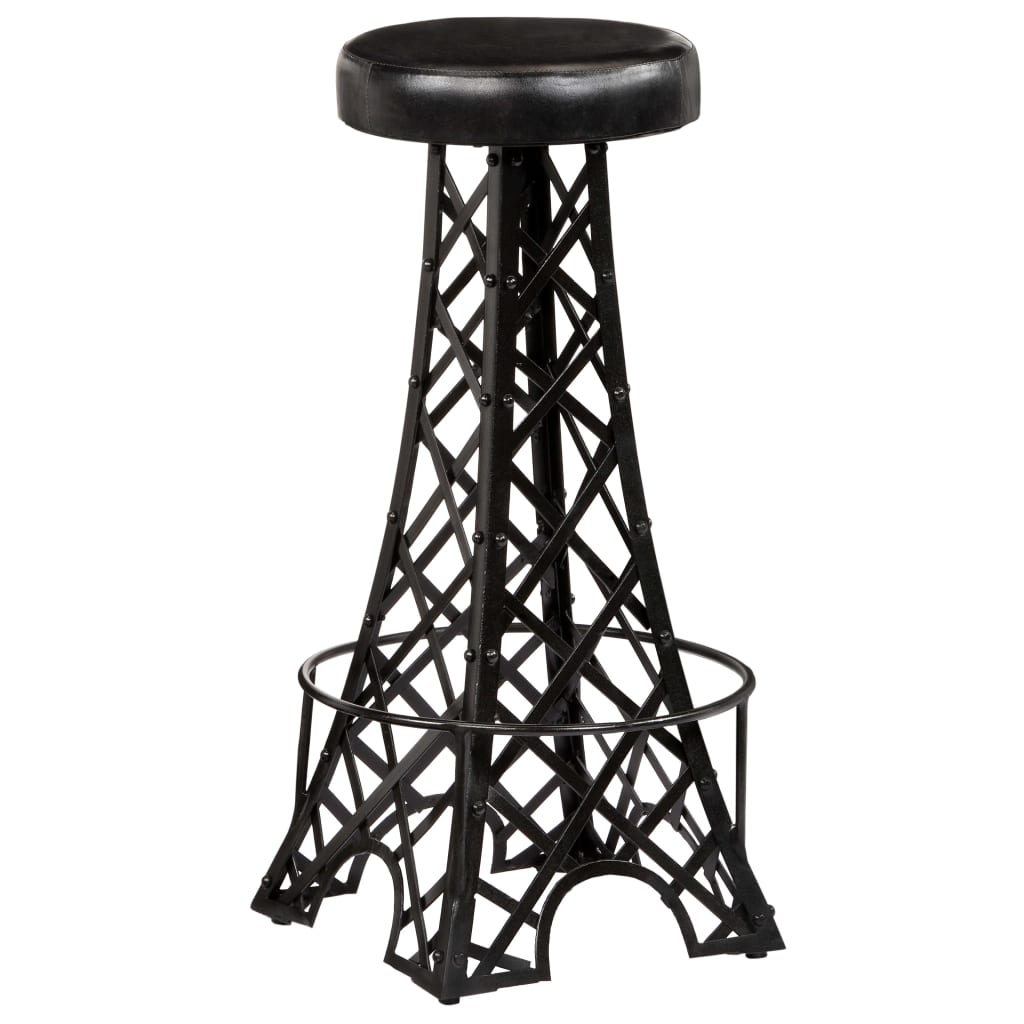 Bar Stools 2 pcs Real Leather
