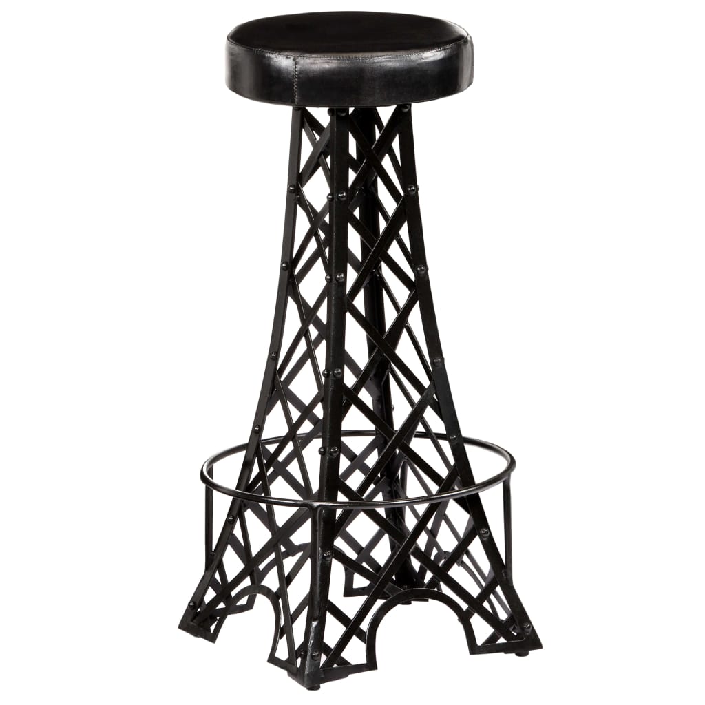 Bar Stools 2 pcs Real Leather