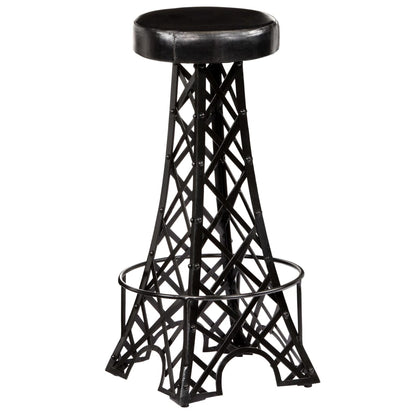 Bar Stools 2 pcs Real Leather