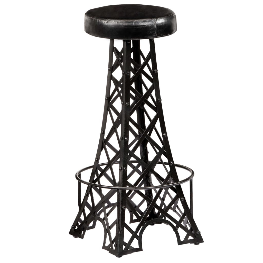 Bar Stools 2 pcs Real Leather