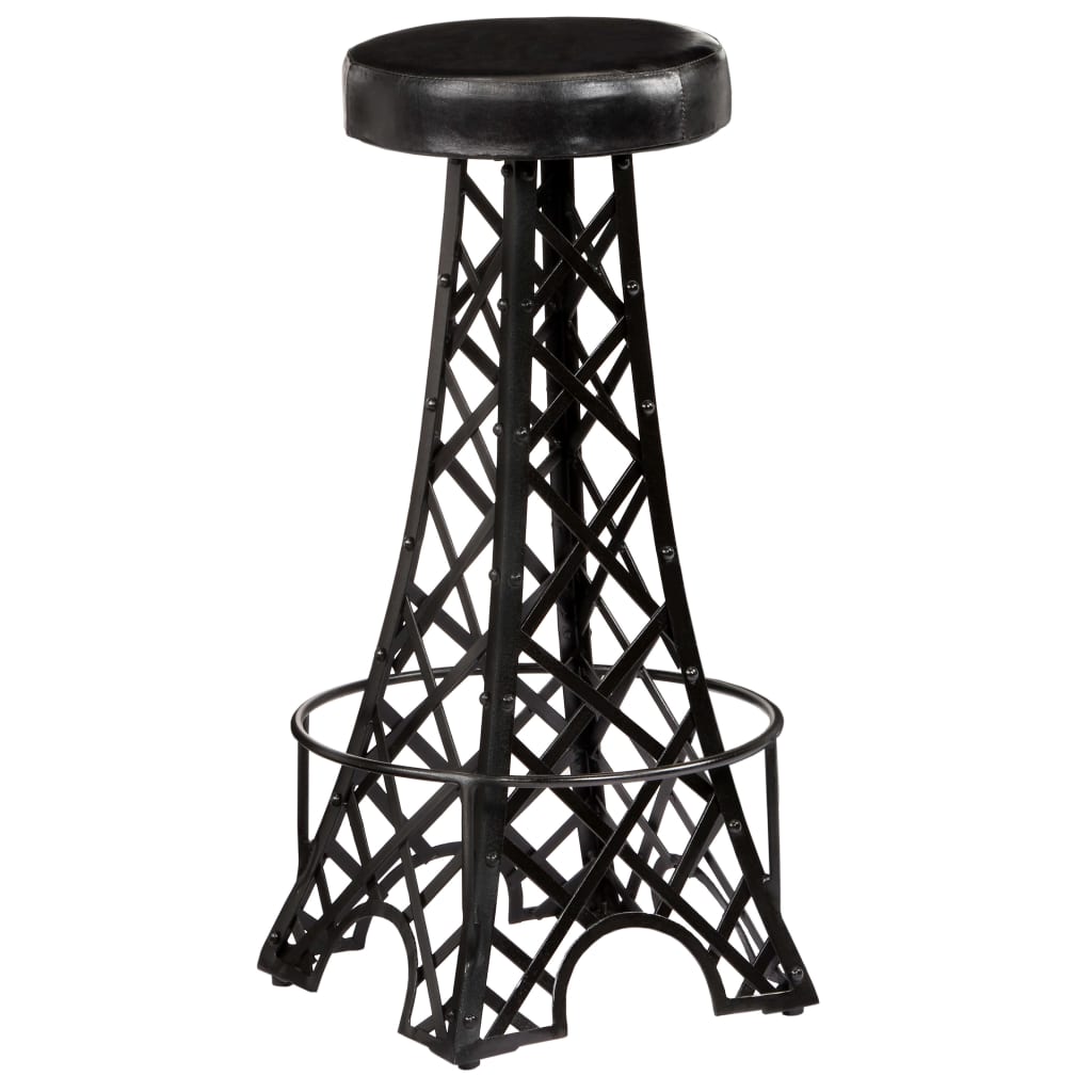 Bar Stools 2 pcs Real Leather
