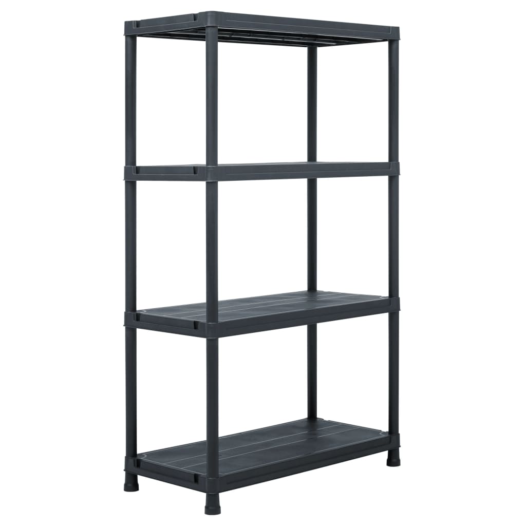 Storage Shelf Racks 2 pcs Black 440.9 lb 31.5"x15.7"x54.3" Plastic