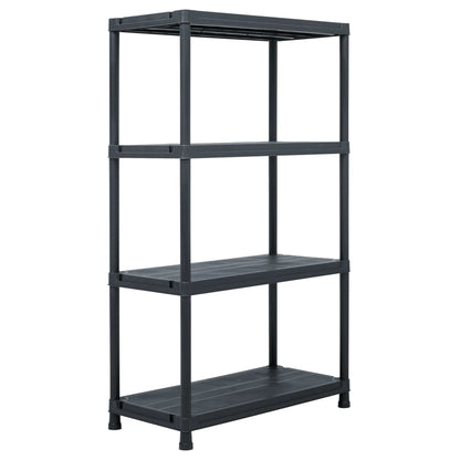 Storage Shelf Racks 2 pcs Black 440.9 lb 31.5"x15.7"x54.3" Plastic