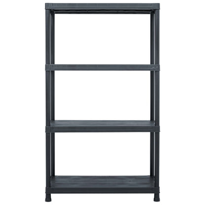 Storage Shelf Racks 2 pcs Black 440.9 lb 31.5"x15.7"x54.3" Plastic