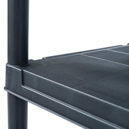 Storage Shelf Racks 2 pcs Black 440.9 lb 31.5"x15.7"x54.3" Plastic