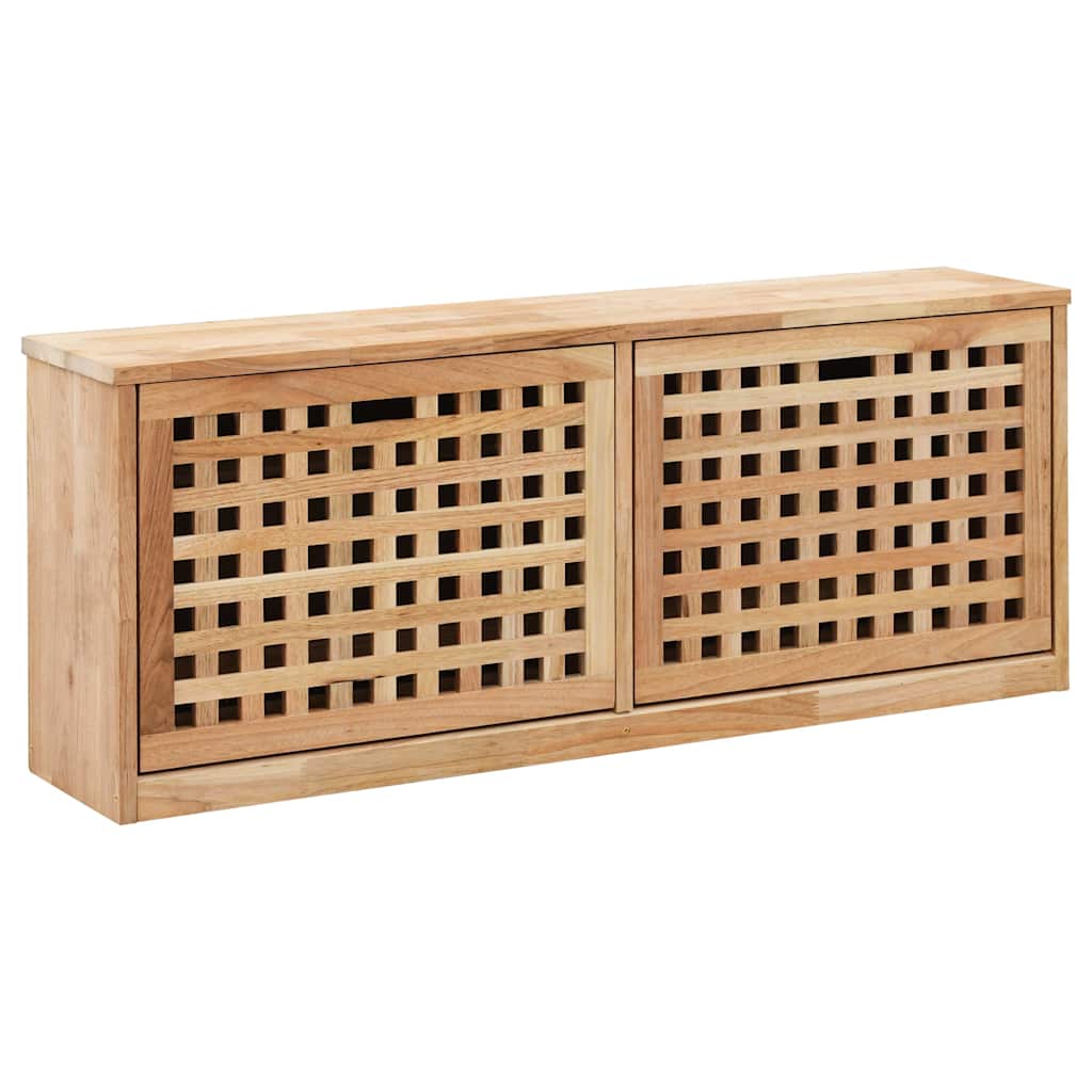 Shoe Storage Bench 37.0x7.9x15.0" Solid Walnut Wood