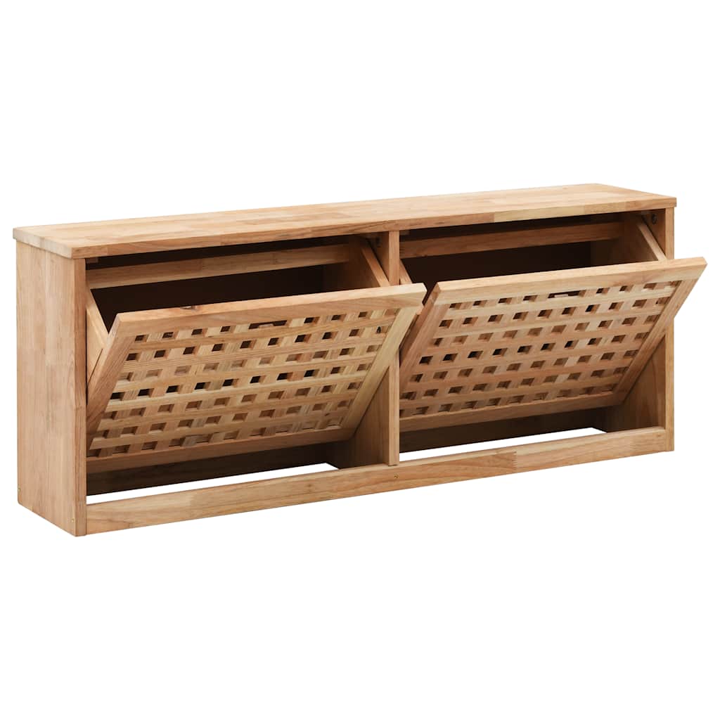 Shoe Storage Bench 37.0x7.9x15.0" Solid Walnut Wood