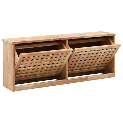Shoe Storage Bench 37.0x7.9x15.0" Solid Walnut Wood