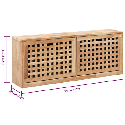 Shoe Storage Bench 37.0x7.9x15.0" Solid Walnut Wood
