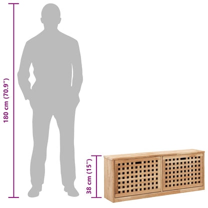 Shoe Storage Bench 37.0x7.9x15.0" Solid Walnut Wood