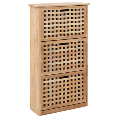 Shoe Storage Cabinet 21.7x7.9x40.9" Solid Walnut Wood