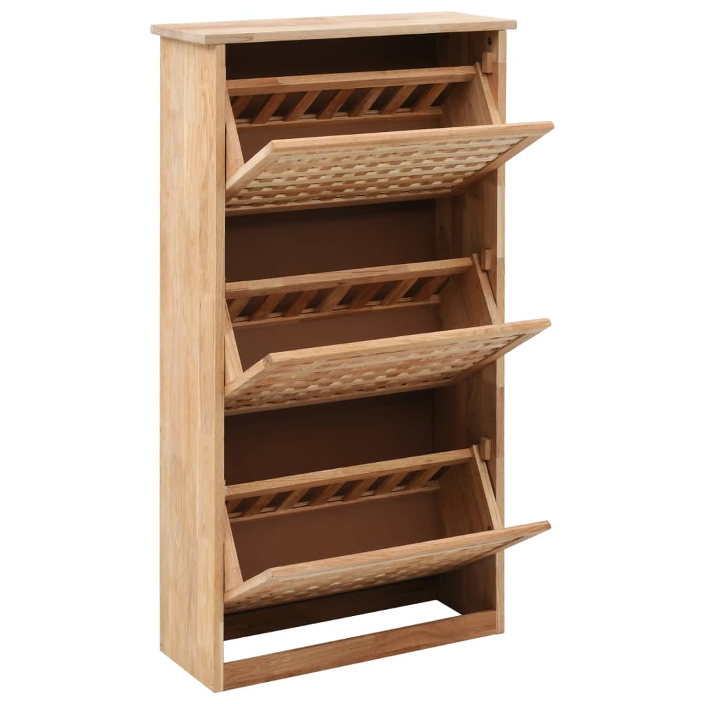 Shoe Storage Cabinet 21.7x7.9x40.9" Solid Walnut Wood