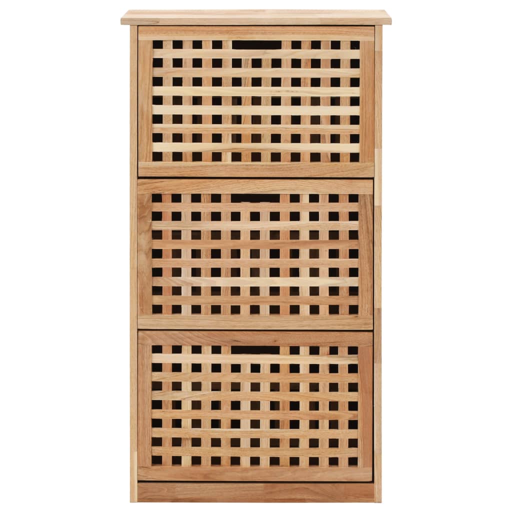 Shoe Storage Cabinet 21.7x7.9x40.9" Solid Walnut Wood